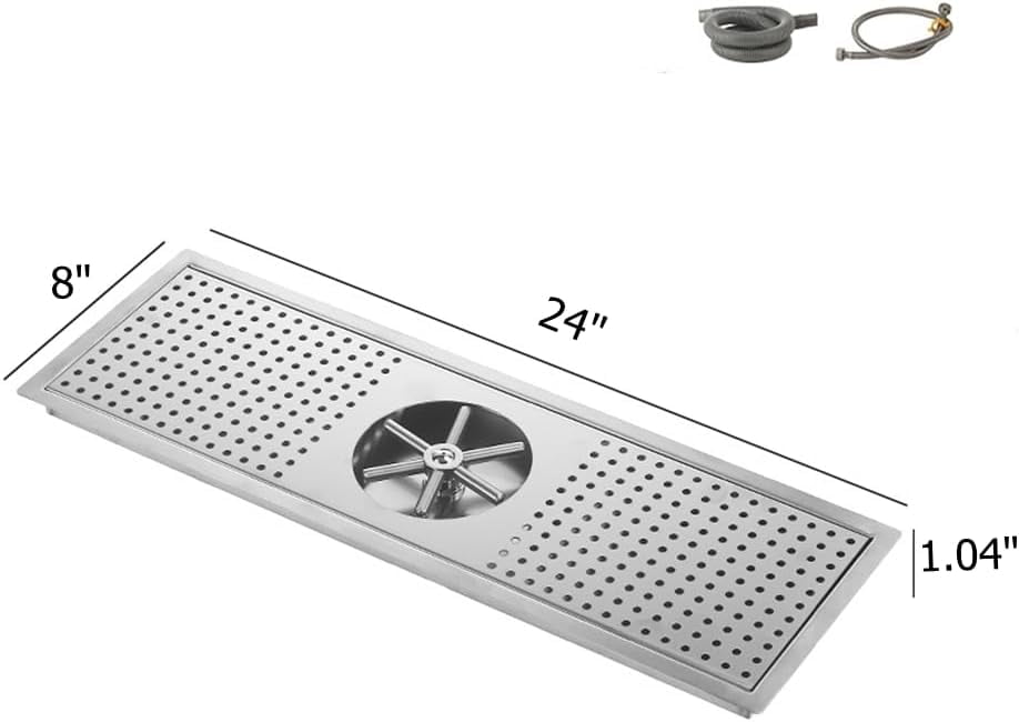 24" X 8" Stainless Steel Automatic Cup Washer, Instant Glass Rinser for Sink - for Coffee Mugs, Beer Glasses & Baby Bottles in Home, Cafe, Bar & Restaurant