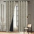 thumbnail image 4 of Vargottam Printed Blackout Curtains - Green Marble Texture Design, Set of 2 Panels, 52 x 96 Inches - Room Darkening, Thermal Insulated Window/Door Drapes with Grommets, 4 of 9
