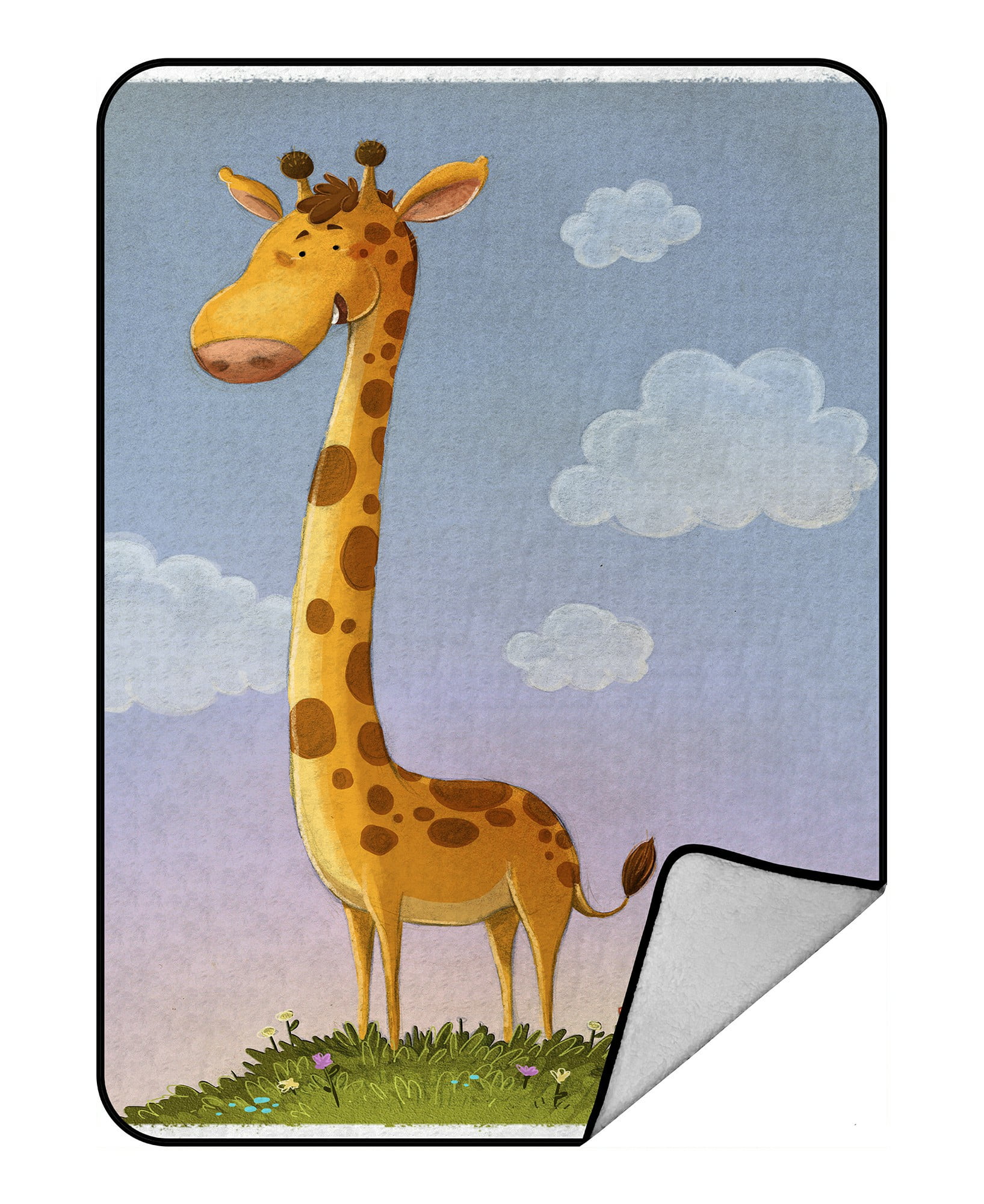 ECZJNT happy giraffe Throw Blanket Fleece Blankets Plush Blanket 58x80