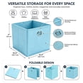 thumbnail image 3 of Dailivio Collapsible Fabric Cube Storage Bins (10.5" x 10.5"), Storage Cubes Organizer Baskets Bins with Handles, Sky Blue, 6 Pack, 3 of 8