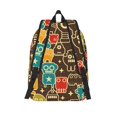 thumbnail image 2 of Picia Robot and Monsters Printed Canvas Daypack - Stylish and Durable Vintage Compact Backpack - Class, Work, Travel, or Laptop Bookbag,Organized Compartments-Small, 2 of 6