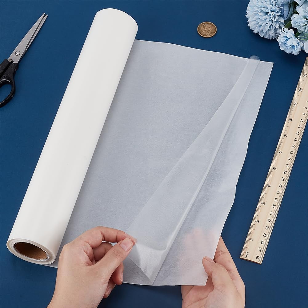 PH Double Sided Iron On Adhesive Film 13.7 inchx10 Yards Double-Sided Patch Heat Melt Fabric Press-on Adhesive Sheets Permanent Fusible Adhesive for DIY Craft Sewing Supplies for DIY