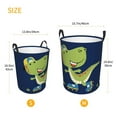 thumbnail image 4 of Uemuo Dino Playing Roller Skate Pattern Circular Laundry Hamper Basket with handles,Collapsible laundry basket,Large capacity laundry hamper,Laundry Organizer-, 4 of 8