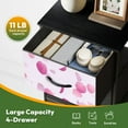 thumbnail image 5 of 4 Drawer Vertical Storage Dresser Handmade decorative flowers butterflies with Wood Top Fabric Pull Drawers, 5 of 8