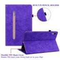 thumbnail image 6 of Decase for ipad 56/pro 9.7 inch 2016/2017/2018 Sleepable Pure Color Zipper Wallet Card Slot Pen Slot ipad Case, Soft TPU Back Shock Resistant Drop ipad Case for iPad 6th Generation, Purple, 6 of 7