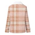 thumbnail image 4 of Winter Warm Zip Up Caots for Womens Fashion Plus Size Plaid Printed Fashionable Long Sleeved Pocket Composite Plush Button Coat, 4 of 5