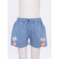 thumbnail image 4 of Haitryli Girls Embroidered Floral And Bow Denim Shorts Split Hem Pants For Casual Vacation Beach Toursers Flower 130/24, 4 of 7