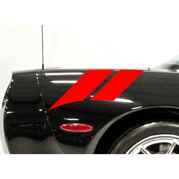Clausen's World 4" Rear Fender Hash Bar vinyl Racing Stripes Decal - Compatible with Chevrolet Corvette C5