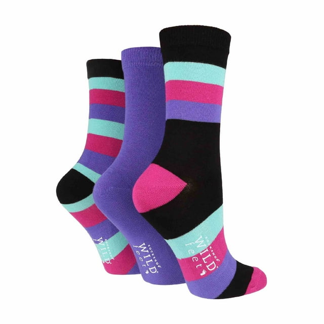 Sock Shop Wildfeet - 3 Pair Womens Patterned Bamboo Socks
