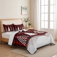 thumbnail image 5 of Quilts Twin Size Bedding Set, Merry Christmas Lightweight Quilted Comforter, Xmas Trees Snowflake Rustic Plaid Red Black Reversible Bedspread Coverlet with Pillow Covers for All Season, 68" x 86", 5 of 9