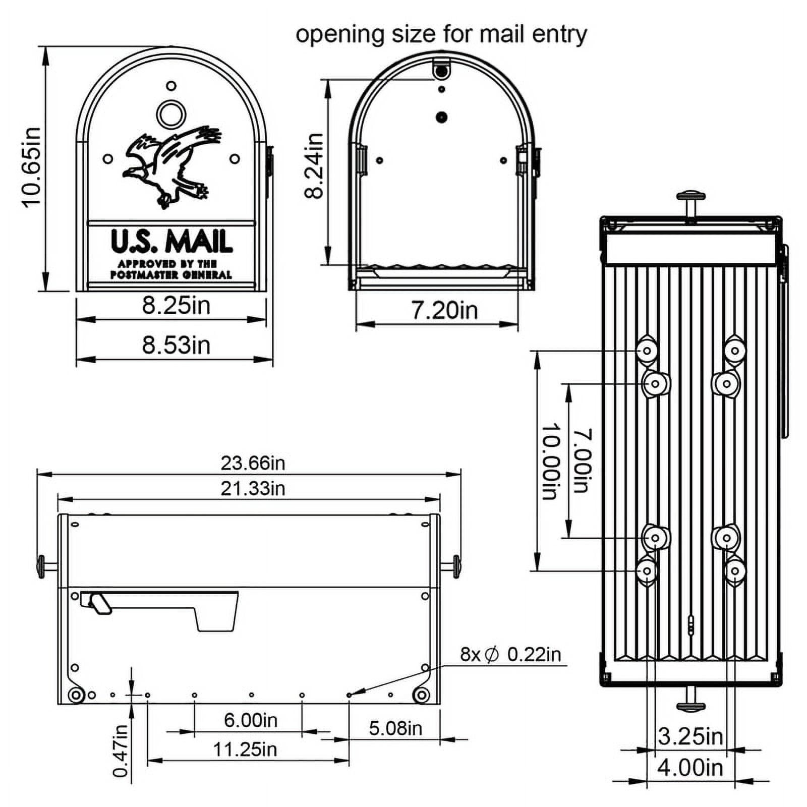 Gibraltar Mailboxes Outback Double Door, Large, Steel, Post Mount Mailbox, Black, OM160B01