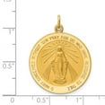 thumbnail image 4 of 14k Yellow Gold Solid / Round Miraculous Mary Brushed Matte Finish Pendant Charm Medal, 4 of 5