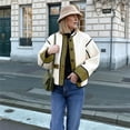 thumbnail image 4 of Chaquetas para Mujer, , Ligeras, Acolchadas, de Larga, Estilo Motero, con Bloques de Color Verde XL, 4 of 9