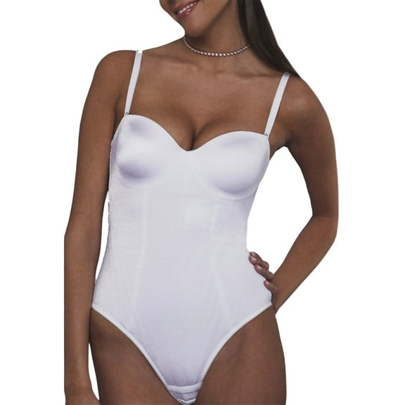 Dominique Women’s Strapless Convertible Bodysuit #9541 – Tummy Control, Lift & Shape, Smooth Fit, Convertible Straps