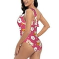 thumbnail image 5 of Yiaed Piggy Sunflower Print Women One Piece Swimsuits Tummy Control One Shoulder Bathing Suits Pattern Ruffle Swimwear-X-Large, 5 of 8