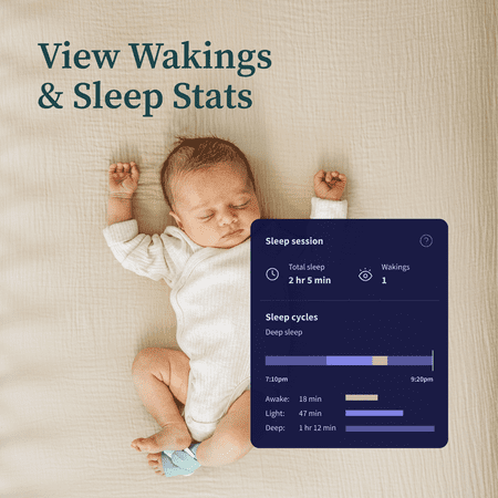 Owlet Dream Sock- FDA-Cleared Smart Baby Monitor with Live Health Readings & Notifications - Bedtime Blue