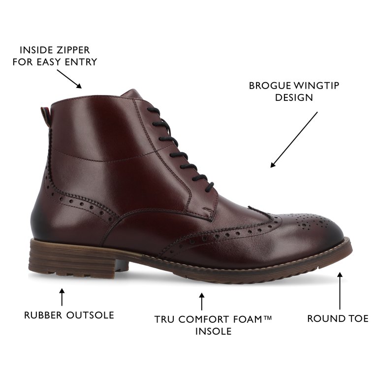 Thomas & Vine Edison Tru Comfort Foam Wingtip Ankle Boot 