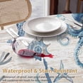 thumbnail image 4 of Sea Turtle Round Tablecloth 54 inches Marine Life Corals Shell Starfish Octopus Ocean Waterproof Oil-Proof Table Cloth Round Table Cover for Holiday Party Picnic Dinner Decor Indoor and Outdoor Use, 4 of 9