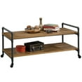 thumbnail image 3 of Sauder Iron City Mobile Coffee Table in Checked Oak and Black, 3 of 9