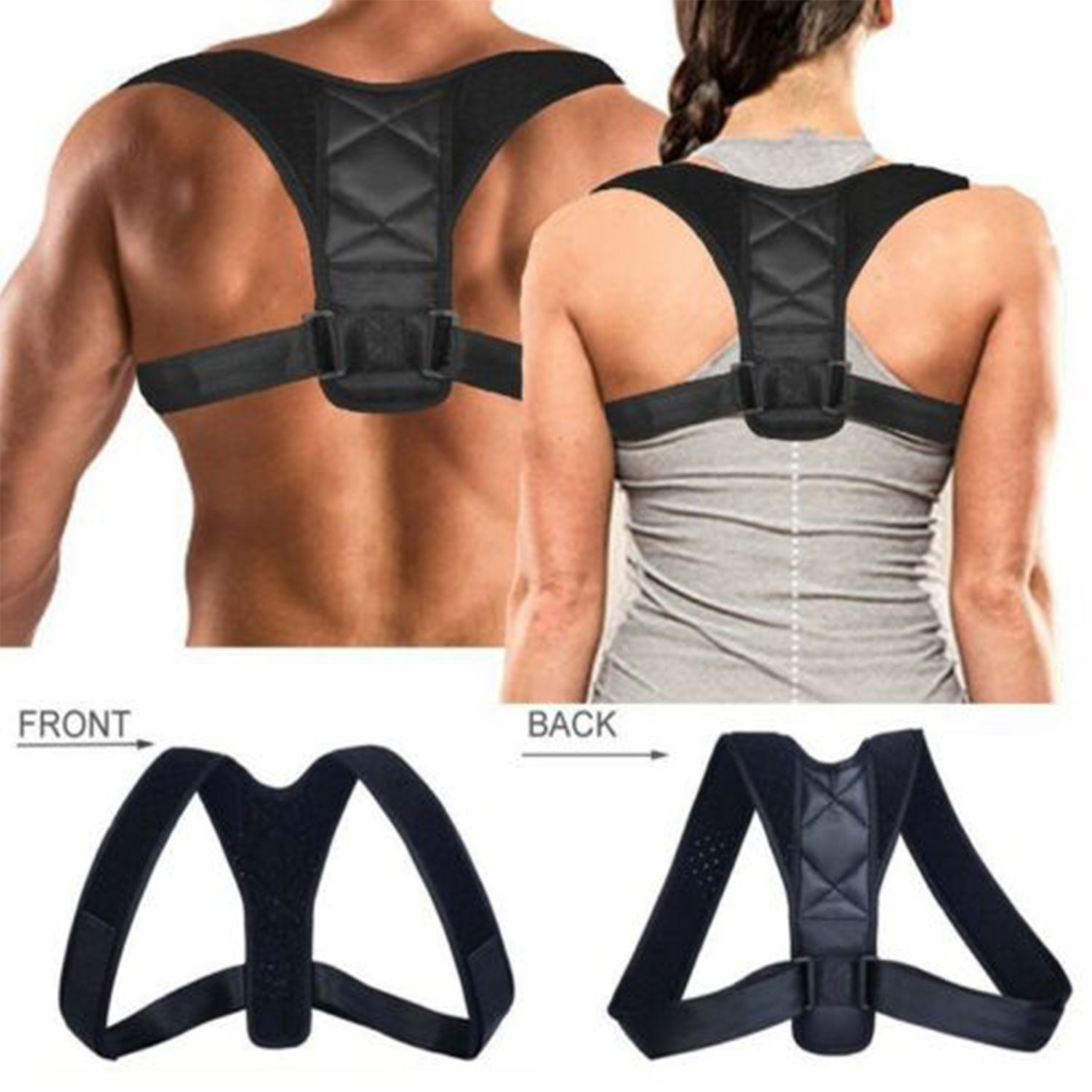 Large Posture Corrector for Women and Men BOSS LV Back Adjustable Brace and Shoulder Support Trainer for Pain Relief and Improve Bad Slouching Problems 