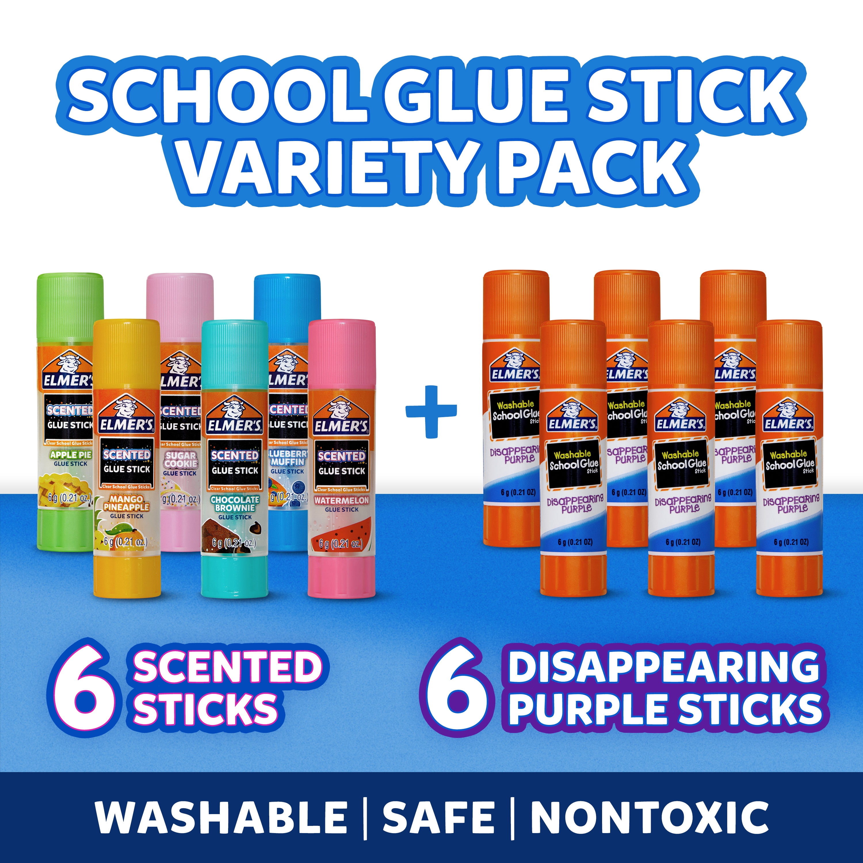Elmer’s Scented Clear Glue Sticks, Safe and Nontoxic, Assorted Scents, 4  Count