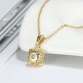 thumbnail image 3 of Square Halo Pendant Necklace for Women Sterling Silver Cz Ginger Lyne Collection, 3 of 6