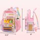 thumbnail image 2 of Mochila transparente CAMTOP, PVC transparente y resistente, rosa y amarillo, 2 of 9