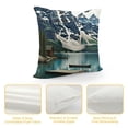 thumbnail image 4 of Fenyluxe Mountains Lake Dock Pillow Covers Short Plush Square 1PC for Couch Sofa Indoor Outdoor 24x24in, 4 of 5