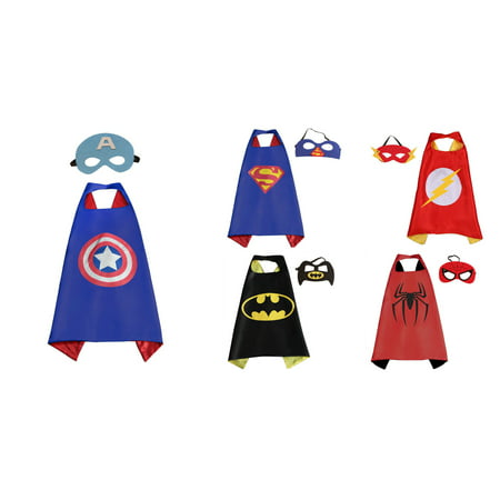 5 Set Superhero  Costumes - Capes and Masks with Gift Box by Superheroes
