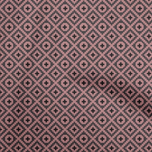 oneOone Cotton Poplin Maroon Fabric Geometric Craft Projects Decor Fabric Printed By The Yard 42 Inch Wide