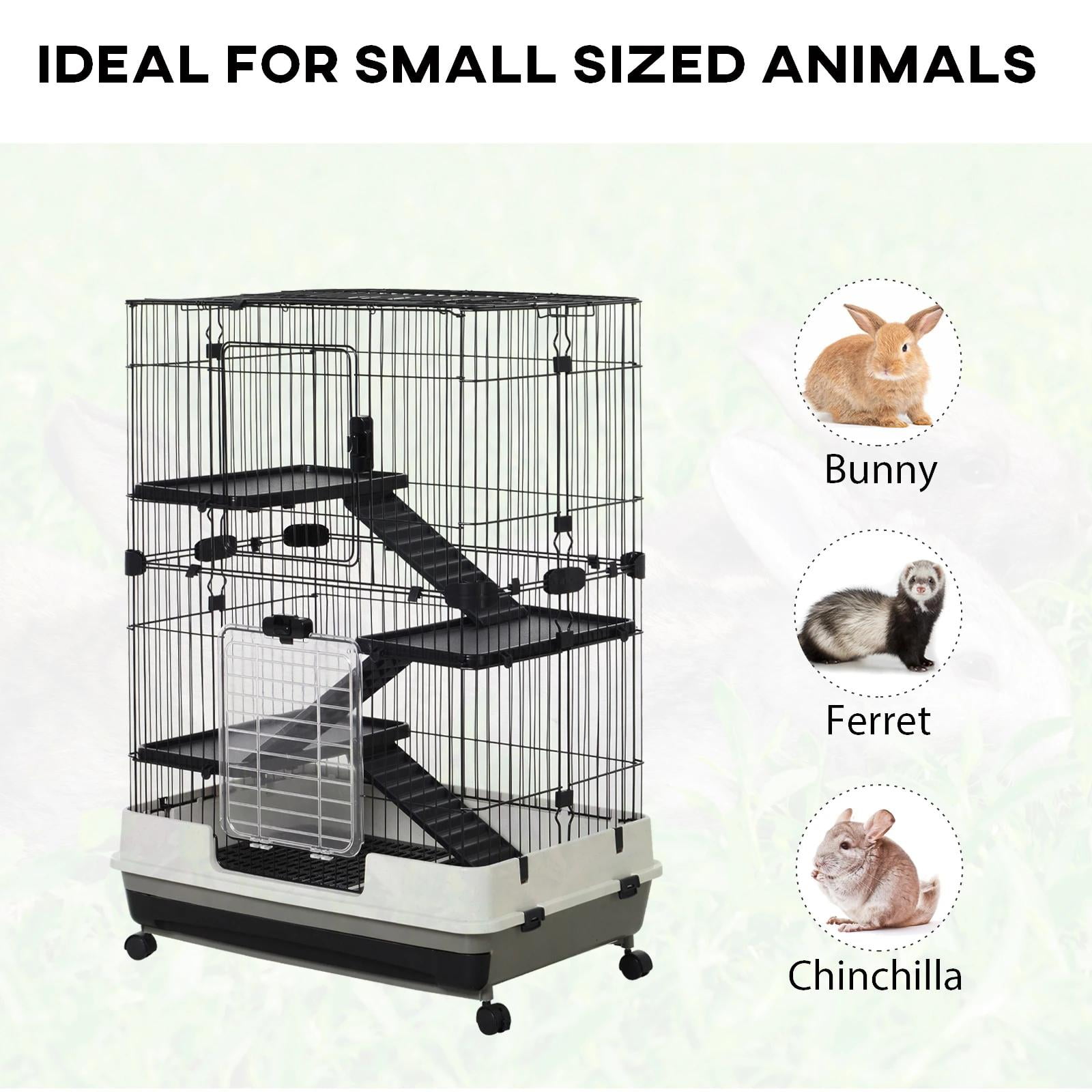 Pefilos 3-Tier Hamster Cage Gerbil Habitat Home, Small Pet Animals Cages, Gray