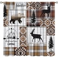 thumbnail image 3 of Cabin Retro Curtains Rustic Lodge Window Treatments, Bear Deer Moose Wild Animals Curtains for Living Room, Plaid Check Adventure Farmhouse Drapes 2 Panel Sets,42x54 Inch, 3 of 6