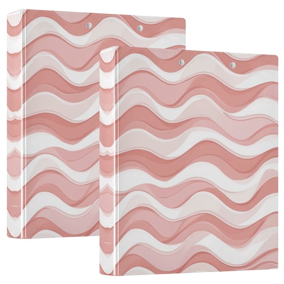 Waterproof PVC Round Ring Binder - D-Rings Clipboard, 200 Page Capacity (1 or 2-Pack), Ideal for Office , Home and School，Pink