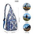 thumbnail image 4 of Tropical Flower Sling Backpack - Exotic Leaves & Blossom Pattern, Fashion Forward Crossbody Bag, 4 of 4