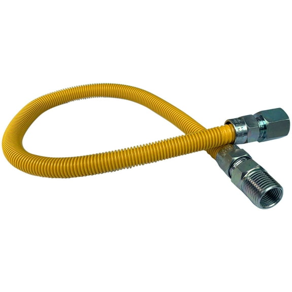Jones Stephens G72105 12" Stainless Steel Gas Connector - Yellow
