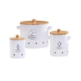 thumbnail image 2 of 3Pcs Potato Onion Garlic Pot Fruit Pots Food Storage Container Tins with Lid White, 2 of 8