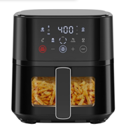 Air Fryer – 4 QT Compact Airfryer for Quick & Easy Meals, Features Hi-Fry Technology for Extra Crisp, Easy-View Window, Touch Controls with 4 Presets, Nonstick & Dishwasher Safe Basket - Black