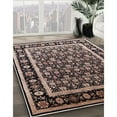 thumbnail image 2 of Ahgly Company Indoor Round Mid-Century Modern Dark Salmon Pink Oriental Area Rugs, 4' Round, 2 of 6