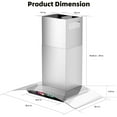 thumbnail image 6 of 36 inch Wall Mount Range Hood Tempered Glass 900 CFM, Voice/Gesture/Touch Control, Stainless Steel Kitchen Hood Vent with 4 Speed Exhaust Fan, Adjustable Lights, Memory Mode, 6 of 9