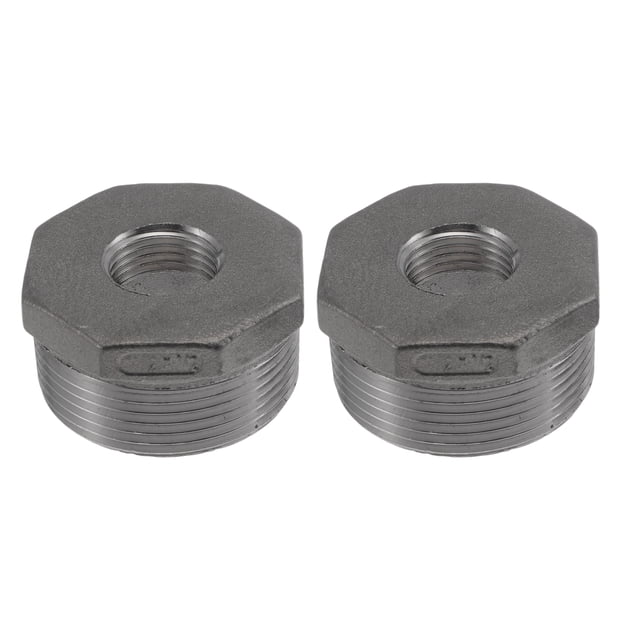 Unique Bargains 304 Acero Inoxidable Accesorios de Tubería 1.5"Masculino x 1/2"Femenino BSPT Adaptador de Manguito Reductor 2 Pcs