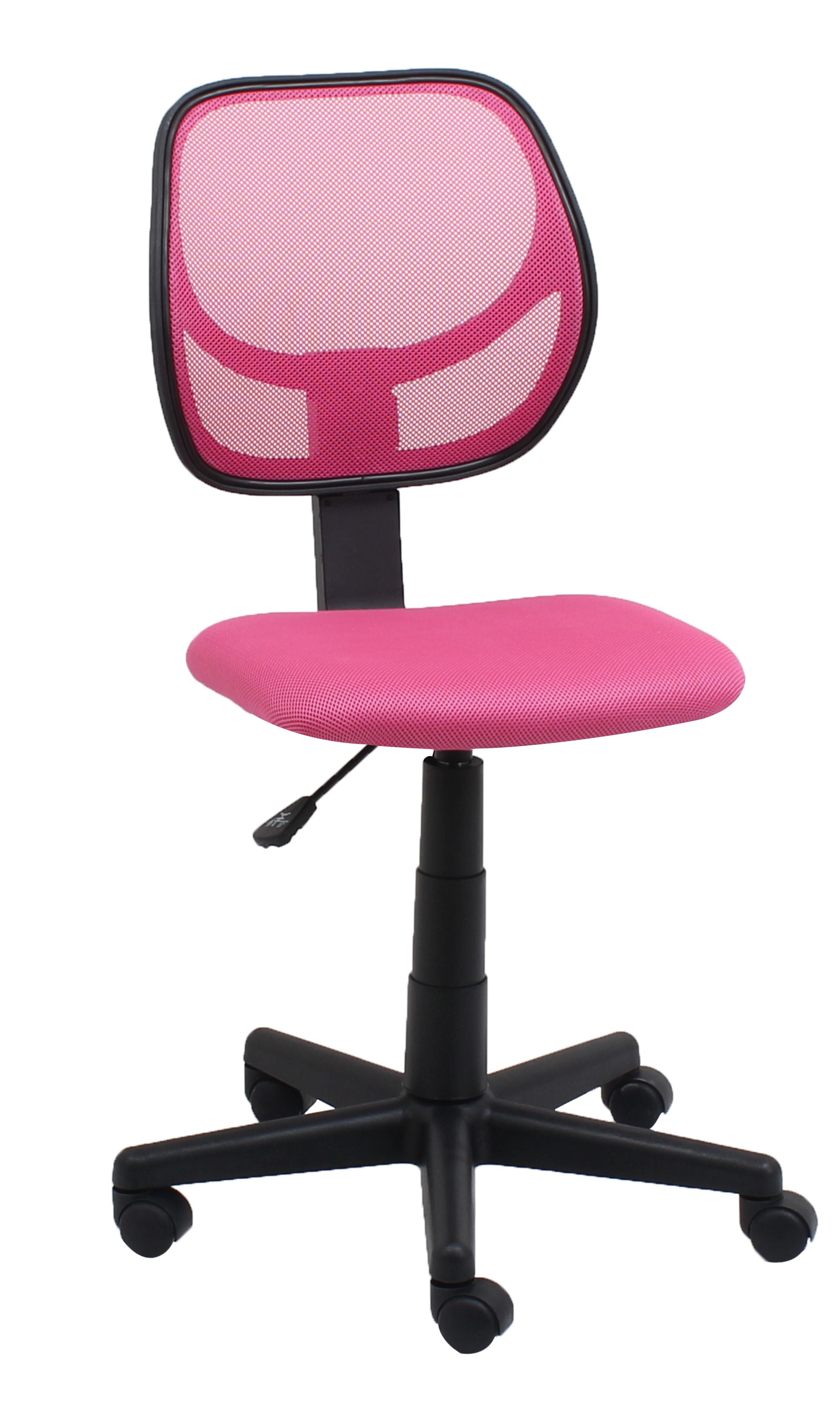 Essentials by OFM E1009 Armless Mesh Back and Fabric Task Chair, Pink