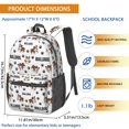 thumbnail image 3 of Bulldog and Dog Paw Print White Pattern 17" Waterproof Oxford School Backpacks for Teens, S-Shape Padded Straps, for School, Travel, Hiking, Camping, 3 of 5