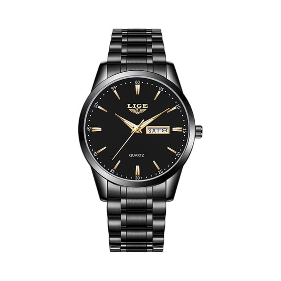 Resicozy Mens Watches Men’s Quartz Watch Stainless with Date Window for Business Work Sport Casual Elegant Gifts Black#2