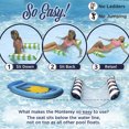 thumbnail image 4 of Aqua Leisure 4 in 1 Inflatable Monterey Hammock Pool Float Chair, Navy Striped, 4 of 6