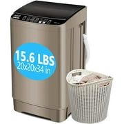 Full-Automatic Washing Machine 15.6 lbs Krib Bling Portable Compact Laundry Washer with Drain Pump