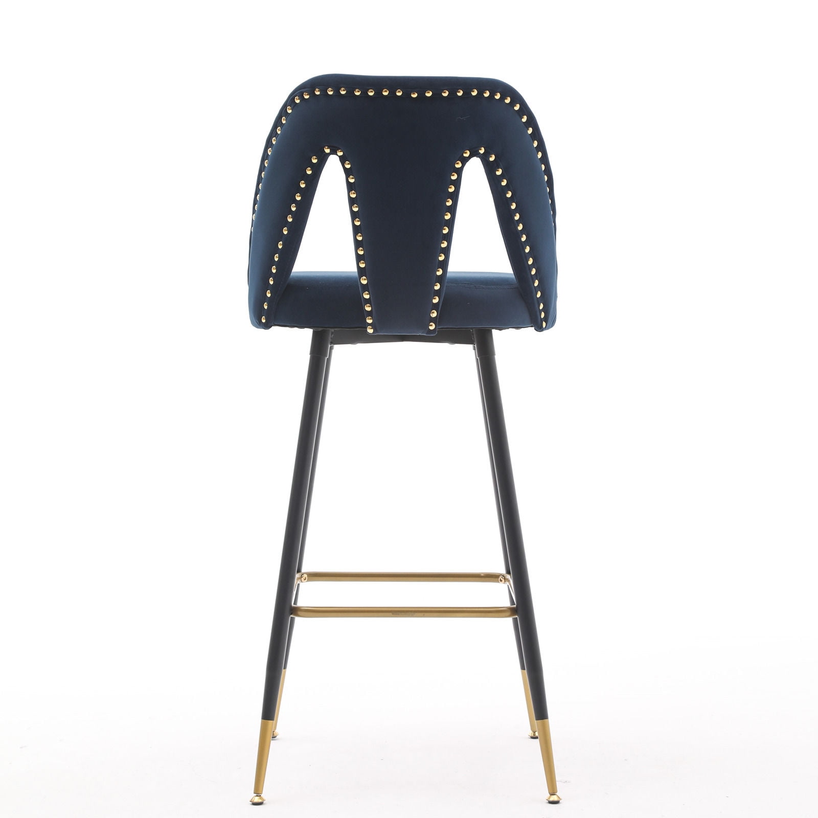 Kadyn Upholstered Counter Stool with Metal Leg, 28" Bar Stools Set of 2, Counter Height Stools with Back for Living Room, Blue