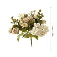 thumbnail image 3 of White Artificial Rose Bouquet Faux Mixed Flowers Centerpiece 11.81x3.15in for Bedroom Table Wedding Home Decor, 3 of 7