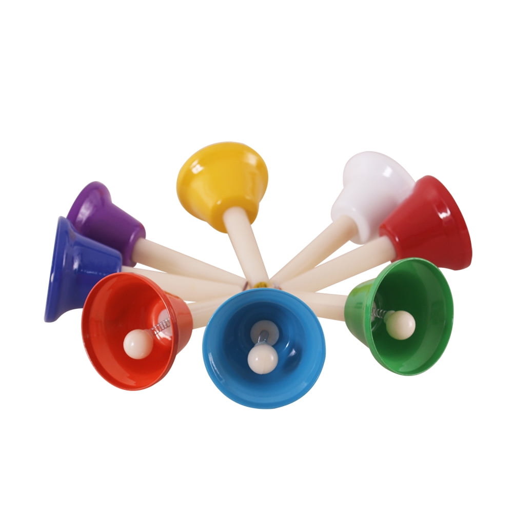 8 Pcs Handbell Hand Bell 8Note Colorful Kid Children Musical Toy