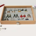 thumbnail image 6 of YIEMEEN Jewelry Organizers Tray Wood with Clear Glass Cover and Compartments for Jewelry Enthusiasts Home Decors and Gift, 6 of 17