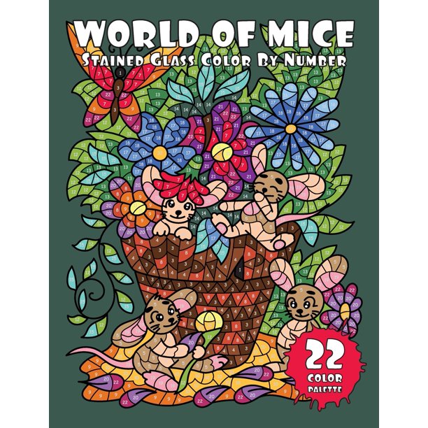 Download Mosaic Color By Number Books World Of Mice Stained Glass Color By Number Activity Coloring Book For Adults Relaxation And Stress Relief Series 7 Paperback Walmart Com Walmart Com